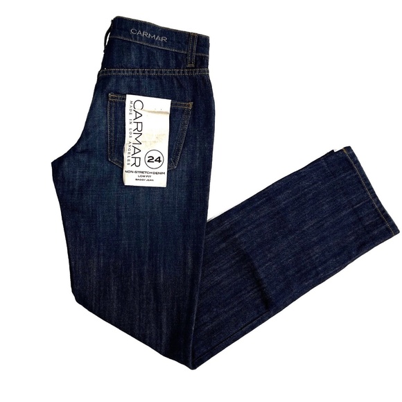 Carmar Denim - Carmar LF Women’s Size 24 Dark Blue Non-Stretch Denim Low Rise Baggy Jeans NWT